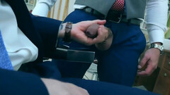 Classy men work their magic in a mutual business gay play