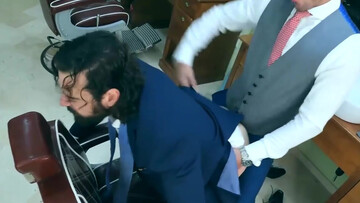 Classy men work their magic in a mutual business gay play