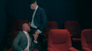 Men in suits share intimate blowjob in flawless manners