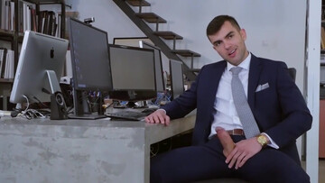 Hunks at the office doing the craziest things